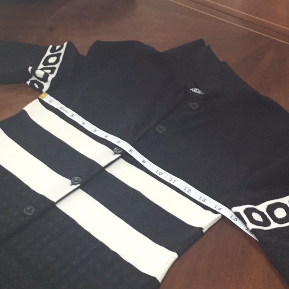 Boutique Moschino Black & White Knit Shirt Dress Size S - Picture 14 of 16